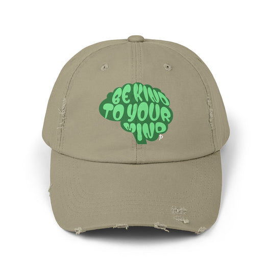 "Be Kind to Your Mind" Distressed Cap | Think Positive