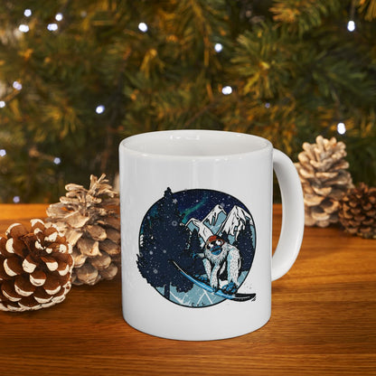 Snowboarding Yeti 11oz Ceramic Mug | Think Positive