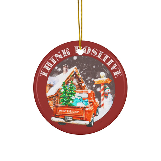 Vintage Christmas Ceramic Ornament | Think Positive