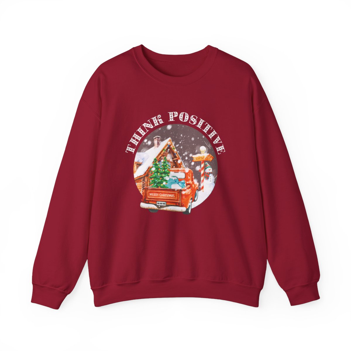 Vintage Christmas Sweatshirt | Think Positive