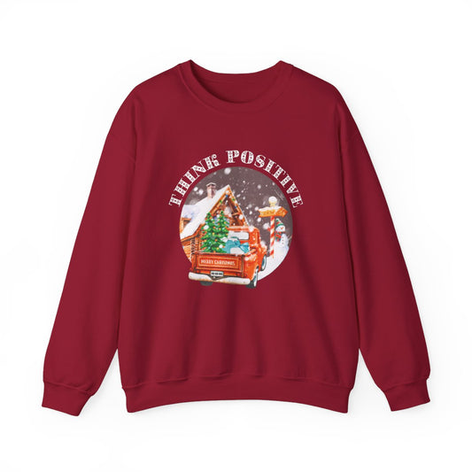 Vintage Christmas Sweatshirt | Think Positive