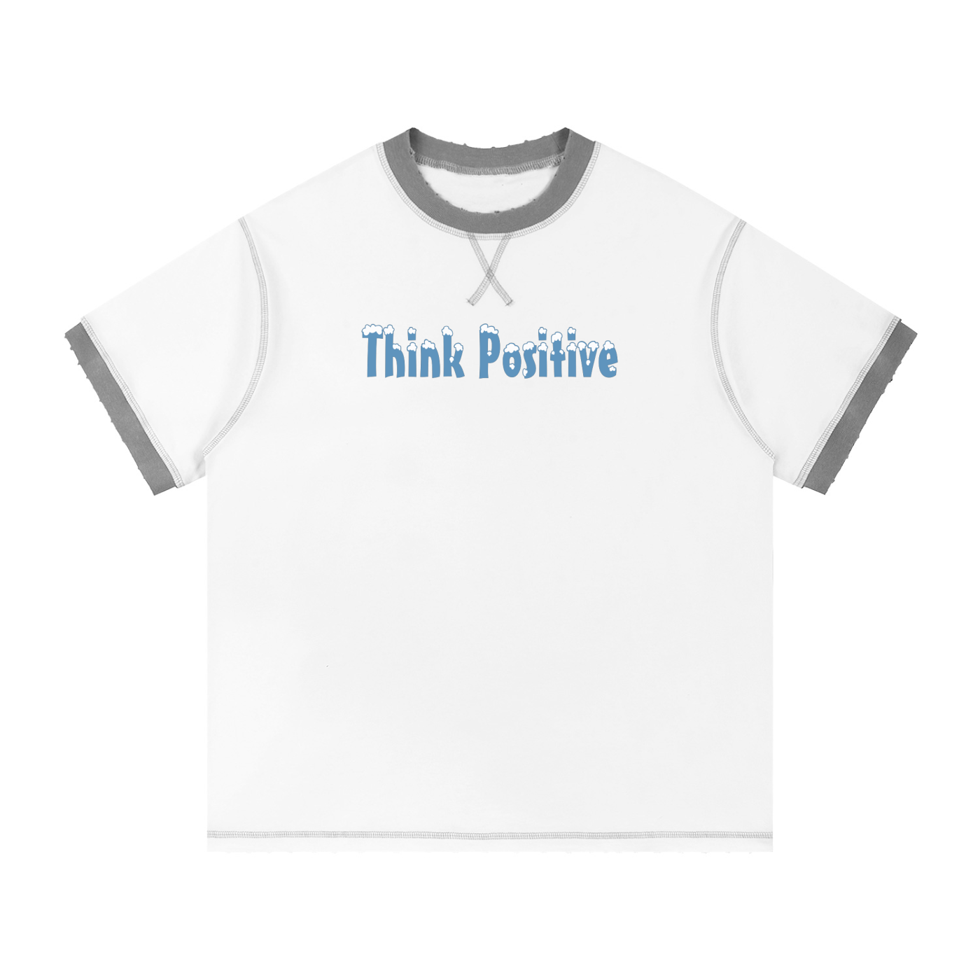 Snow Yeti Contrast-Stitched Cotton Tee | Think Positive