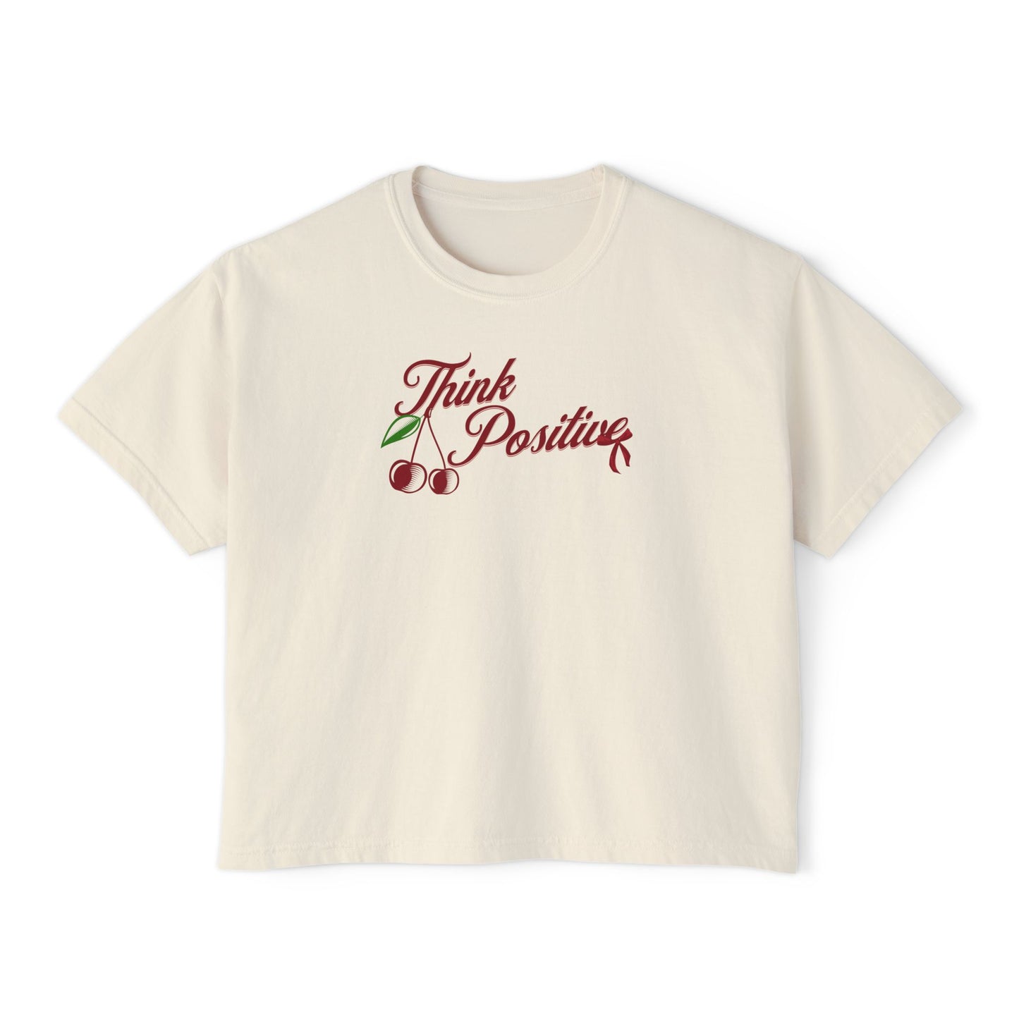 Summer Cherry Women's Box Tee | Think Positive