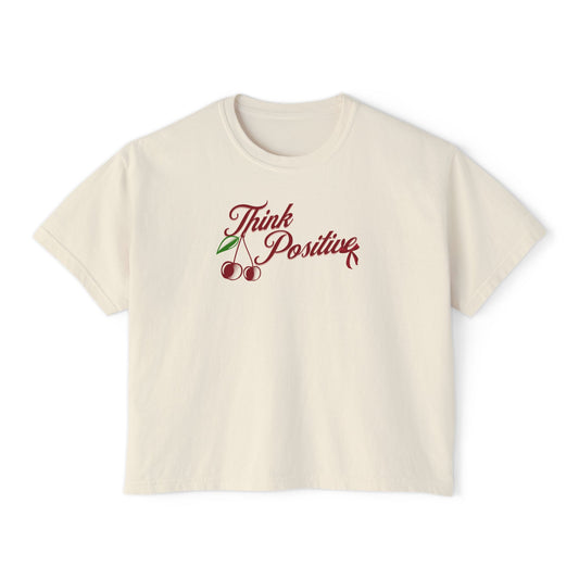 Summer Cherry Women's Box Tee | Think Positive