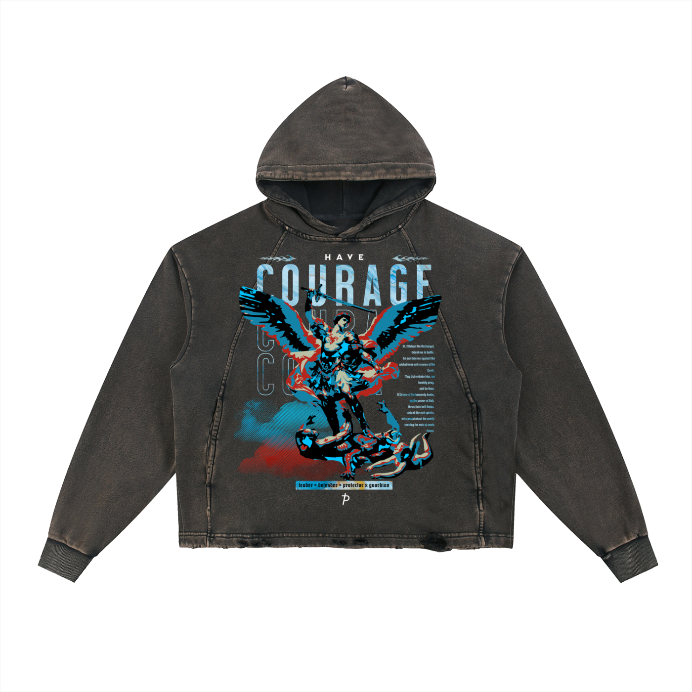 St Michael Courage Boxy Hoodie | Think Positive